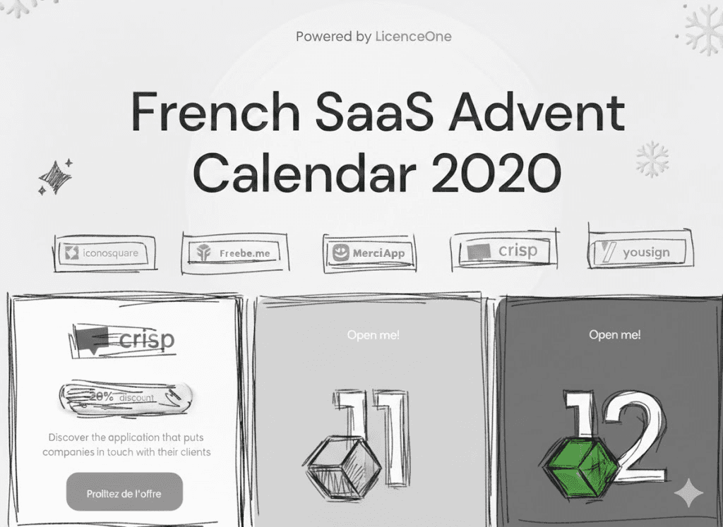 French SaaS Advent Calendar sketch